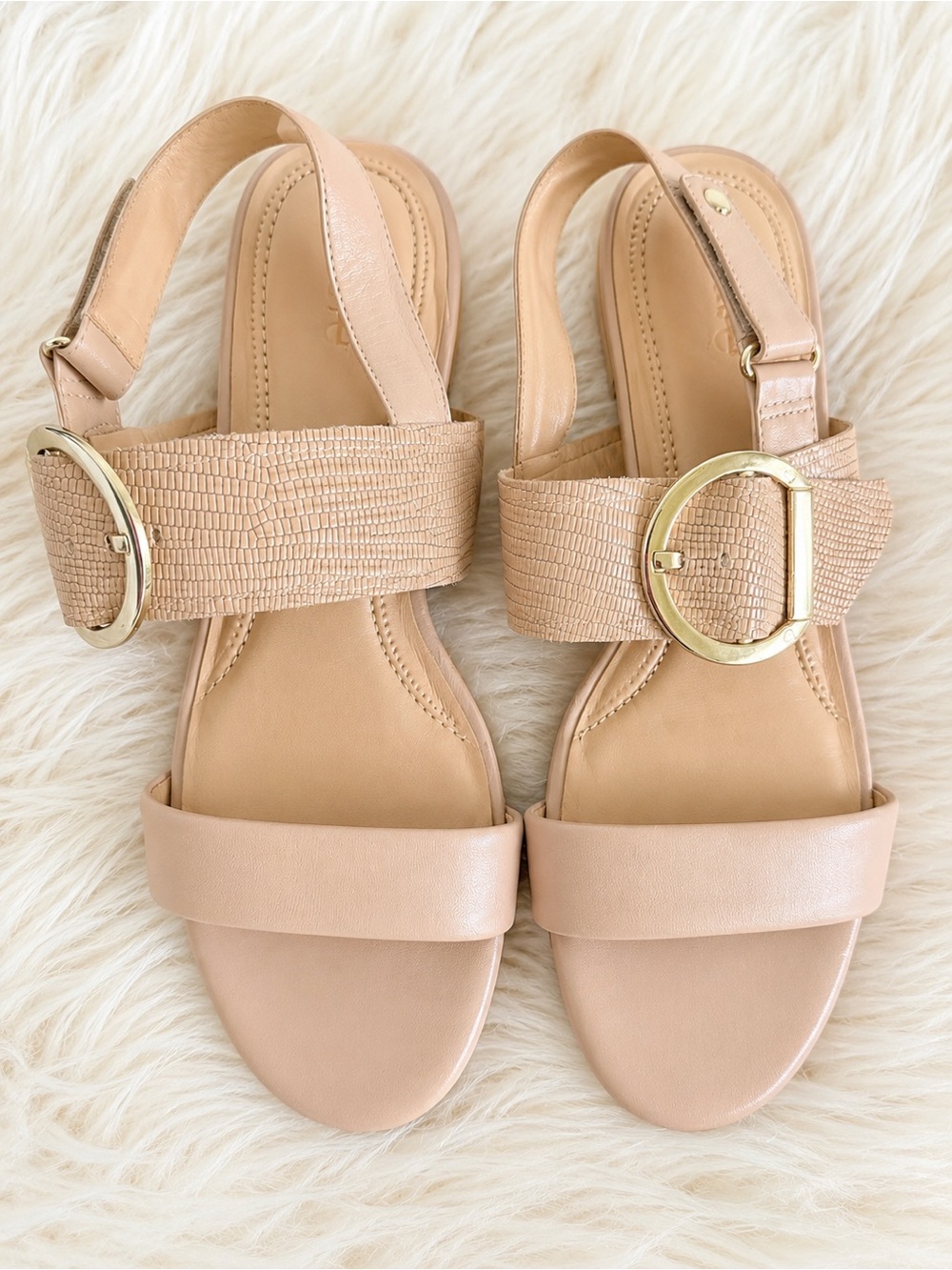 Nurture Darcie Leather Slingback Sandals Size 8 Nude Blush Comfort neutral